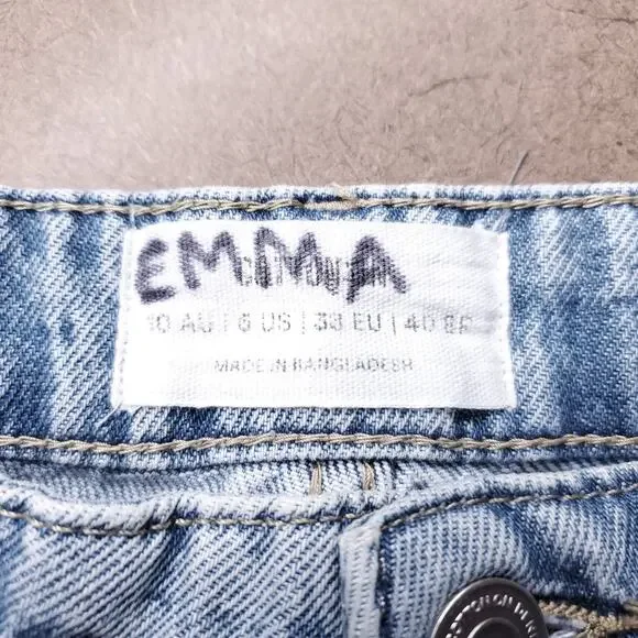 Cotton:On Relaxed Wide Leg Jeans 100% Cotton Denim Women 6 Light Blue Skater 90s - Picture 4 of 13